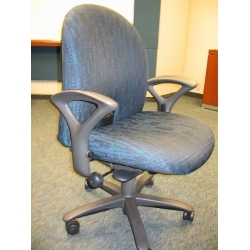 Black Green Blue Pattern Rolling Office Chair w Arms